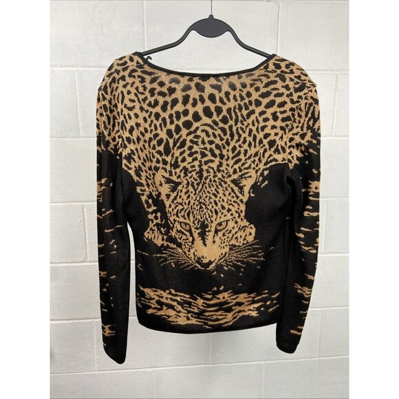 Escada x Margaretha Ley Leopard‎ Sweater Cardigan Set Tank Camisole EU 36 - Picture 1 of 9
